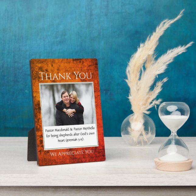 Shepherd THANK YOU PASTOR Photo Plaque (Side)