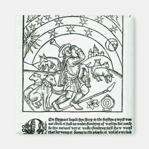 Shepherd under Sun, Moon and Stars Magnet