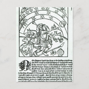 Shepherd under Sun, Moon and Stars Postcard