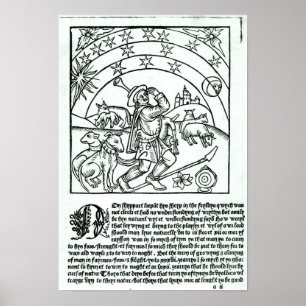 Shepherd under Sun, Moon and Stars Poster