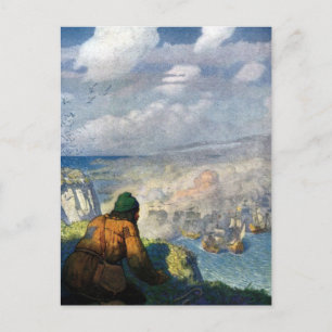 Shepherd Watching Armadas Battle Postcard