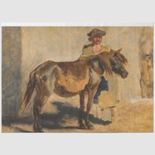 Shepherd With a Brown Horse (Equine) Tissue Paper