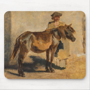 Shepherd With a Horse (Equine Art) Mouse Pad