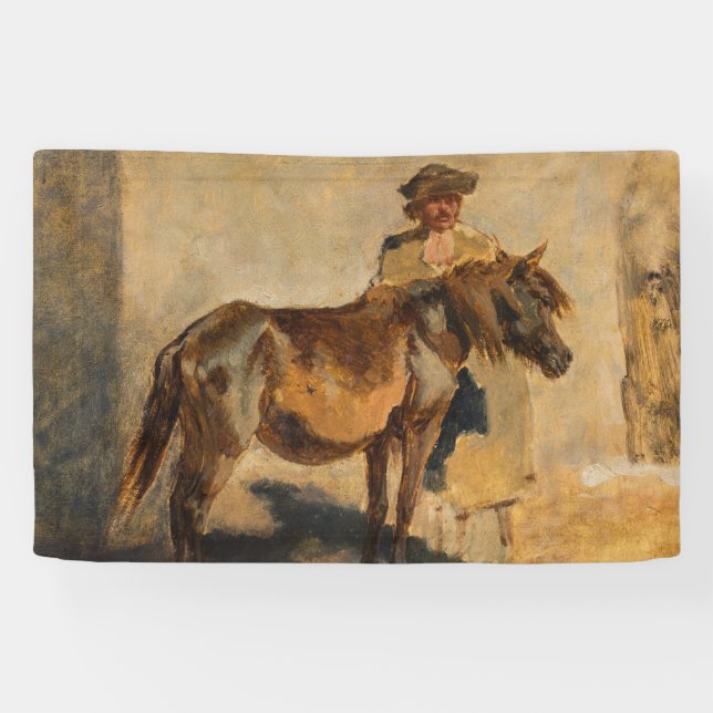 Shepherd With a Horse (Equine) Banner (Horizontal)