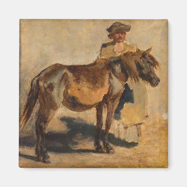 Shepherd With a Horse (Equine) Magnet (Front)