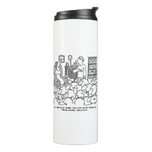Shepherd Working from Home with Sheep. Funny Thermal Tumbler