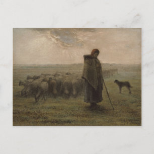 Shepherdess and Her Flock  1862-63 Postcard