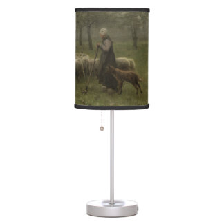 Shepherdess with a Flock of Sheep, Anton Mauve Table Lamp