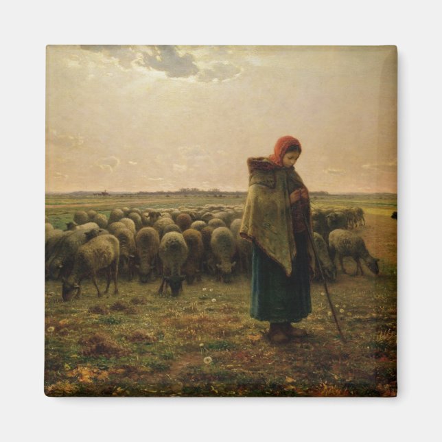 Shepherdess with her Flock, 1863 Magnet (Front)