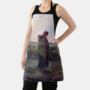 Shepherdess with Her Flock, Jean-Francois Millet Apron