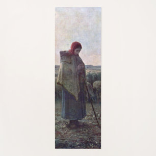 Shepherdess with Her Flock, Jean-Francois Millet Yoga Mat
