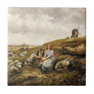 Shepherdesses before the City Gates Ceramic Tile