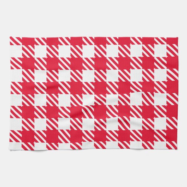 Shepherd's Check, stripe, Customise, Change colour Tea Towel (Horizontal)