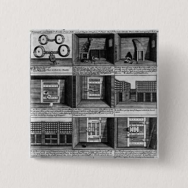 Shepherd's escape form Newgate Prison 15 Cm Square Badge (Front)