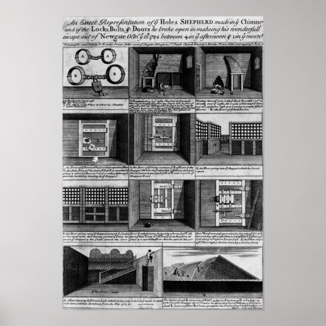 Shepherd's escape form Newgate Prison Poster (Front)