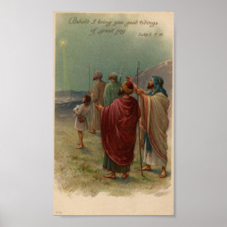 Shepherds Gazing Above Holiday Poster