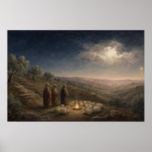 Shepherds Keep Watch Nativity Poster