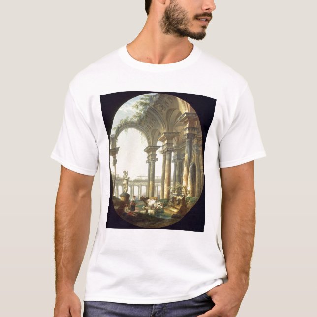 Shepherds with Animals in a Classical Landscape T-Shirt (Front)