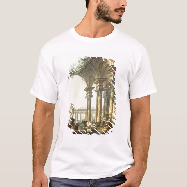 Shepherds with Animals in a Classical Landscape T-Shirt (Front)