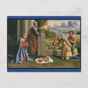 Shepherds Worship Infant Jesus Postcard