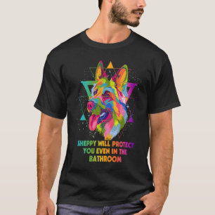 Sheppy Protect You in the Bathroom German Shepher T-Shirt