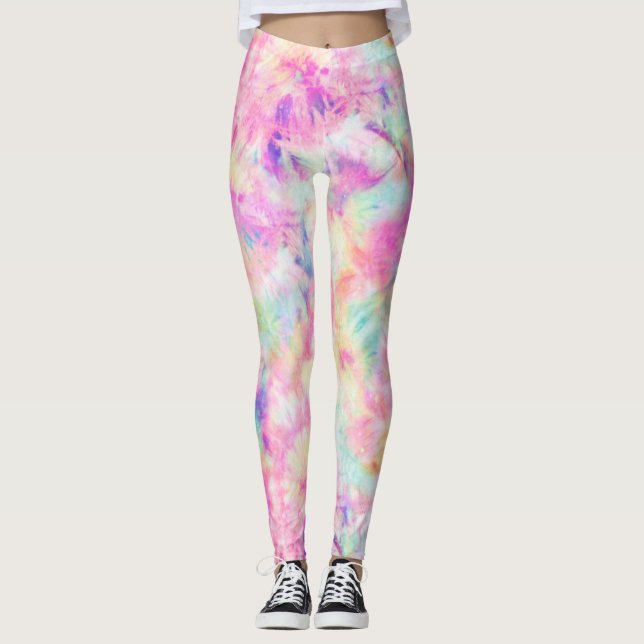 Sherbert Pastel Tie Dye Leggings (Front)