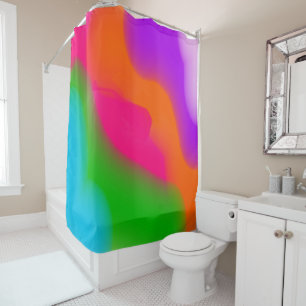 Sherbet Neon Watercolors Shower Curtain