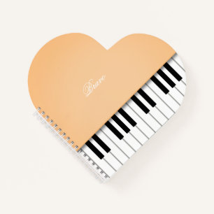 Sherbet Orange Grand Piano Music Keyboard Custom Notebook