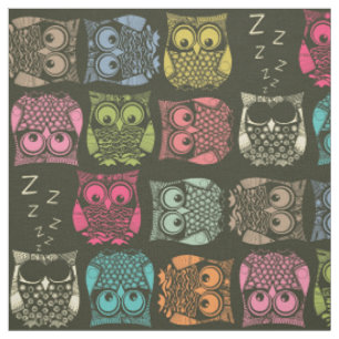 sherbet owls fabric