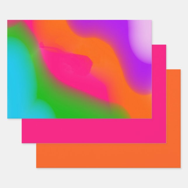 Sherbet Watercolors  Wrapping Paper Sheet (Set)