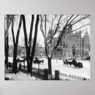 Sherbrooke Street in winter, Montreal Notman - Poster