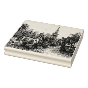 Shere, Surrey, Vintage Sketch Rubber Stamp