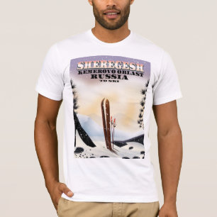 Sheregesh Russia ski travel poster. T-Shirt