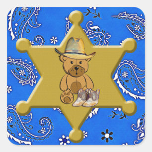 Sheriff Badge Blue Bandanna  Sticker