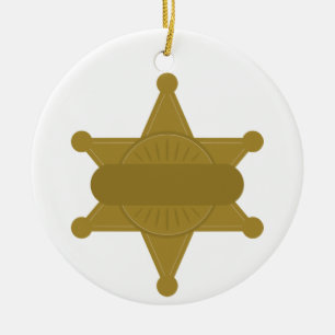 Sheriff Badge Ceramic Ornament