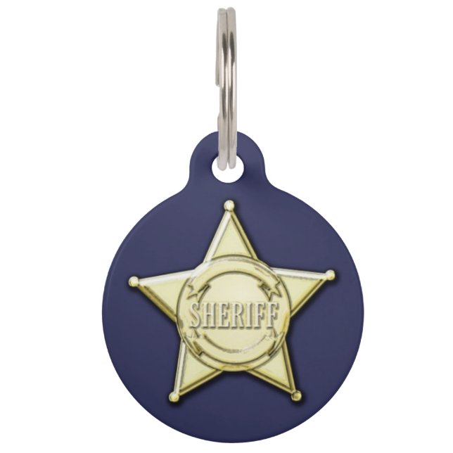 Sheriff Badge Pet ID Tag (Front)