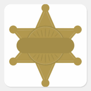 Sheriff Badge Square Sticker