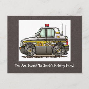 Sheriff Car Patrol Car Invitation