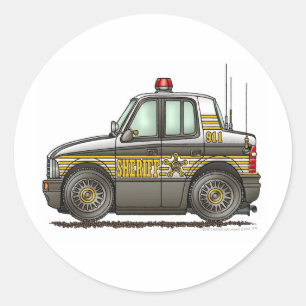Sheriff Car Patrol Car Law Enforcement Classic Round Sticker