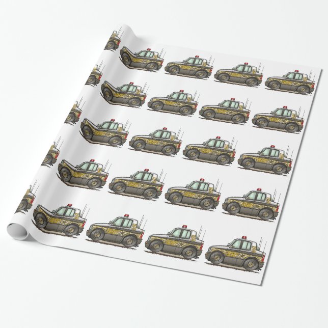Sheriff Car Patrol Car Wrapping Paper (Unrolled)