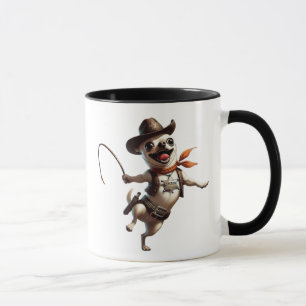 Sheriff Chihuahua of the Wild West with his lasso. Mug