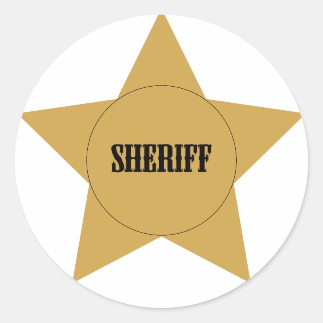 Sheriff Classic Round Sticker (Front)