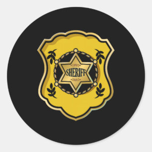 Sheriff Costume Halloween Police Officer Law Enfor Classic Round Sticker