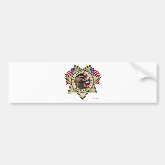 Sheriff Deputy Badge Bumper Sticker (Front)