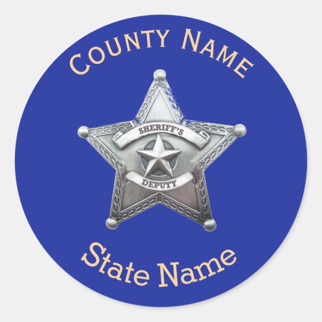 Sheriff Deputy Badge Custom Round Sticker (Front)
