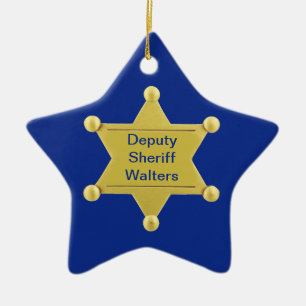 Sheriff Deputy Custom Christmas Star Ornament