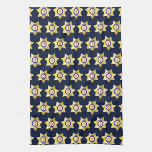 Sheriff Gold Star Badge Fun Tea Towel