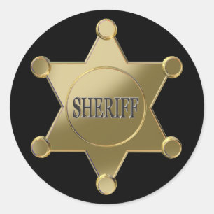 Sheriff golden star classic round sticker