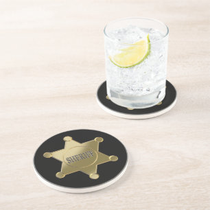Sheriff golden star coaster
