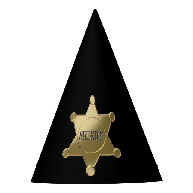 Sheriff golden star party hat (Front)